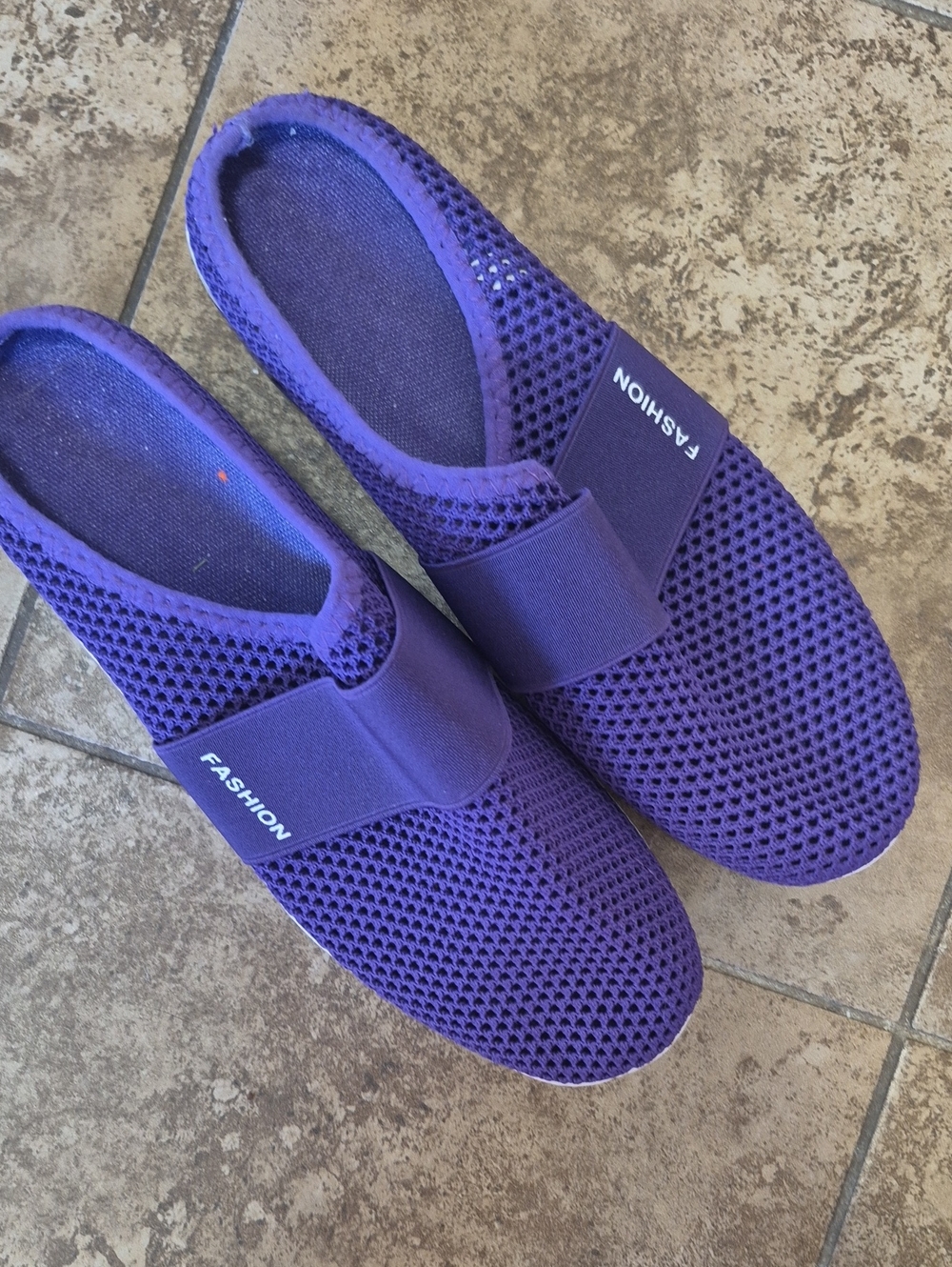 Men's Purple Mesh Slip-On Loafers by